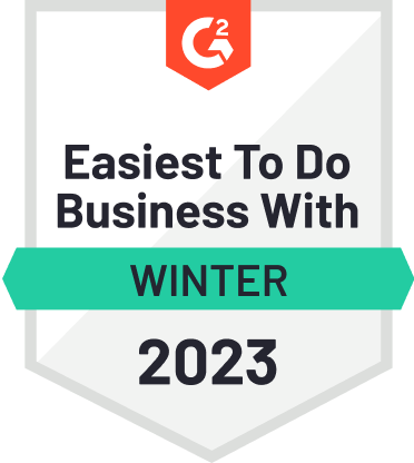 G2 Easiest To Do Business With Winter 2023