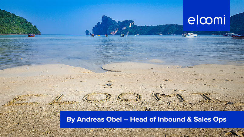 eloomi written in the sand in Thailand