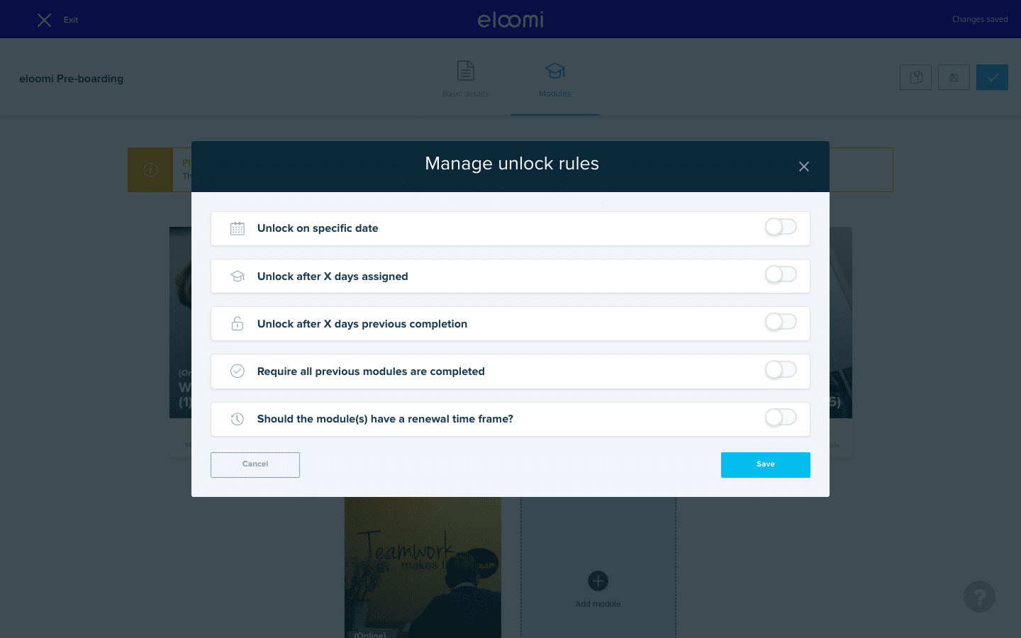 New Renewals of Online & Onsite Modules - eloomi Product Update