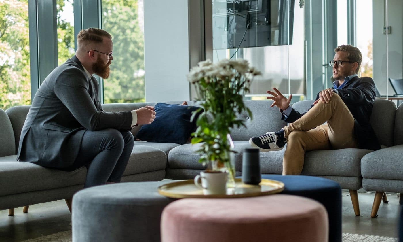 Men discussing