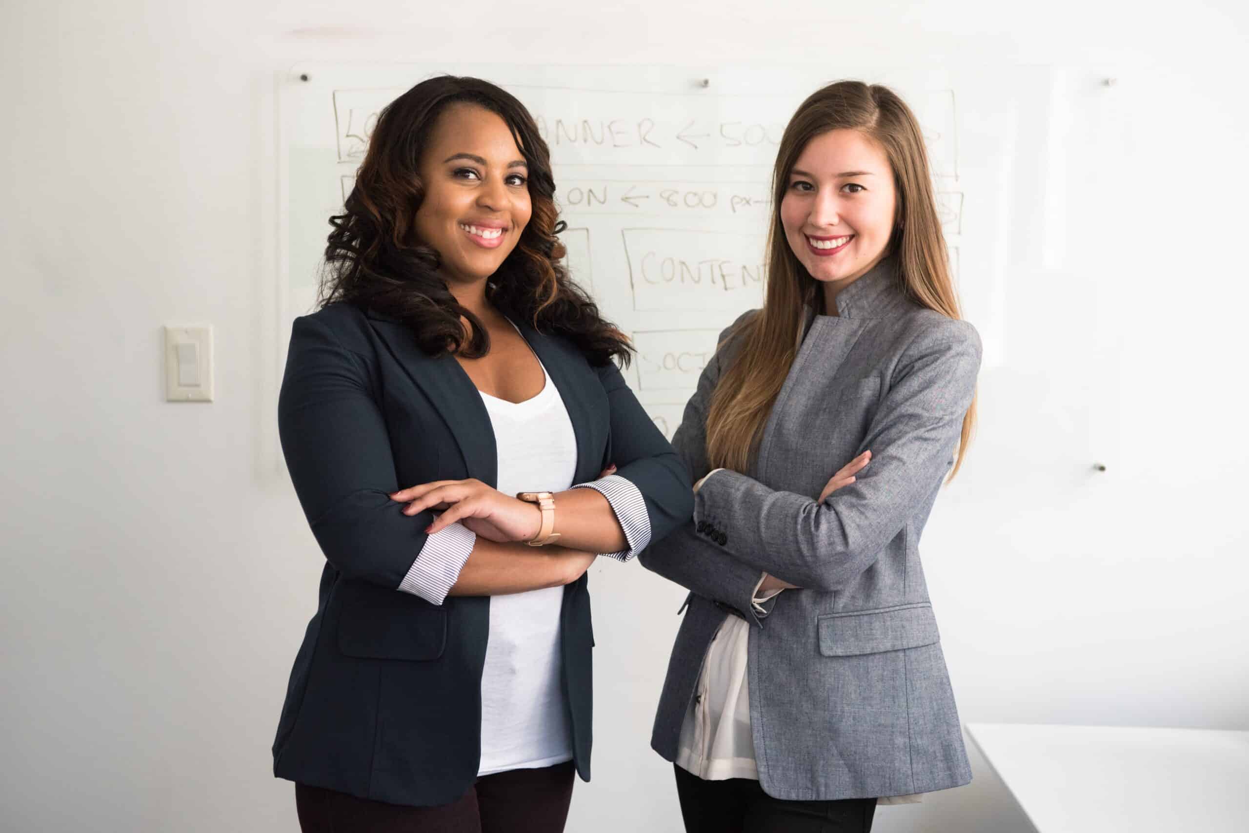 two women in a workplace environment