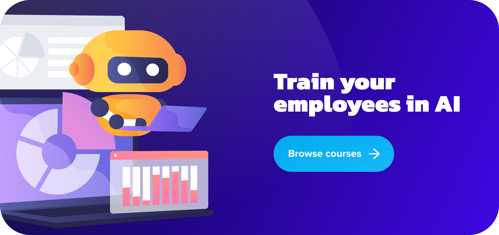 Banner for curated list of AI courses for employee training